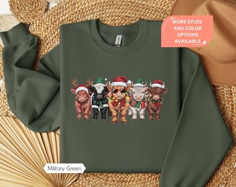 Highland Cow Sweatshirt, Highland Cow Crewneck, Cute Cow Hoodie, Highland Cow Gifts for Cow Lovers, Highland Cow Christmas Shirt, Cow Gifts