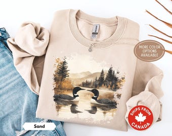 Felpa retrò raffigurante uno strolaga maggiore, girocollo vintage anni '90 per il birdwatching, regalo per gli amanti dello strolaga maggiore