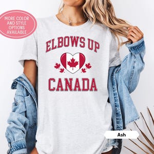 Elbows Up Canada Shirt, Canadian Pride Hoodie, Canada Day Sweatshirt, Maple Leaf Crewneck, Proud Canadian Gift, Hockey Culture Apparel
