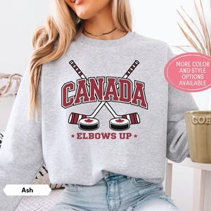 Elbows Up Canada Sweatshirt, Canadian Pride Hoodie, Canada Day Shirt, Maple Leaf Crewneck, Proud Canadian Gift, Hockey Culture Apparel