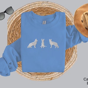 Embroidered German Shepherd Sweatshirt that features 3 embroidered German Shepherds.