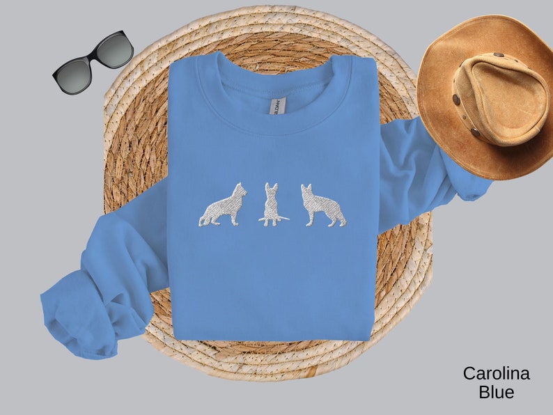 Embroidered German Shepherd Sweatshirt that features 3 embroidered German Shepherds.