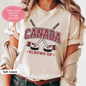 Elbows Up Canada Shirt, Canadian Pride Sweatshirt, Canada Day Hoodie, Maple Leaf Crewneck, Proud Canadian Gift, Hockey Culture Apparel