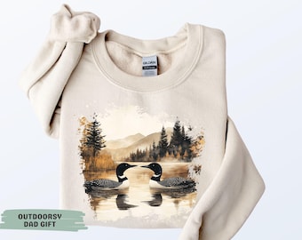 Loon Sweatshirt, Birthday Gift for Outdoorsy Dad, 90s Vintage Wilderness Shirt, Lake Life Tee or Crewneck for Nature-Loving Men