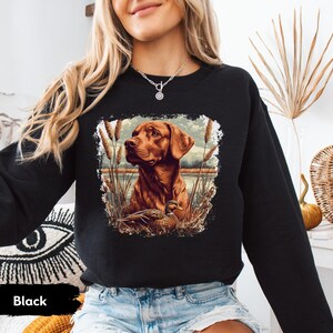 Vintage Fox Red Lab Duck Hunting Sweatshirt, Retro Retriever Crewneck, Labrador Dad Gift, Red Fox Labrador Mom, Duck Dog Hunter Gift image 8