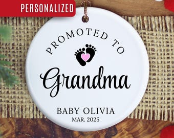 New Grandma Ornament, Custom New Grandma Christmas Ornament Personalized Grandma Est Ornament Gifts for Grandma to be Announcement Keepsake