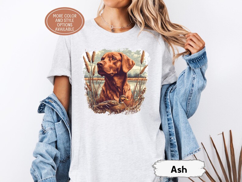 Vintage Fox Red Lab Duck Hunting Sweatshirt, Retro Retriever Crewneck, Labrador Dad Gift, Red Fox Labrador Mom, Duck Dog Hunter Gift image 6