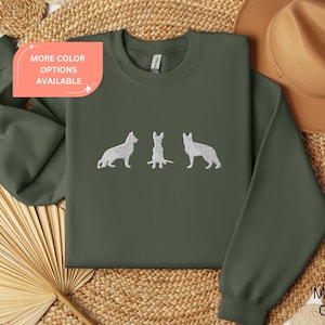 Embroidered German Shepherd Unisex Sweatshirt, Shepherd Crewneck, German Shepherd Owner Gift, Shepherd Mama Gift, German Shepherd Lover Gift