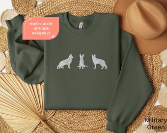Embroidered German Shepherd Unisex Sweatshirt, Shepherd Crewneck, German Shepherd Owner Gift, Shepherd Mama Gift, German Shepherd Lover Gift