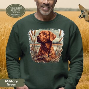 Vintage Fox Red Lab Duck Hunting Sweatshirt, Retro Retriever Crewneck, Labrador Dad Gift, Red Fox Labrador Mom, Duck Dog Hunter Gift image 3