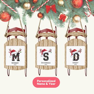 Letter Name Ornament, 2024 Family Ornament, Custom Initial Ornament, Personalized Ornament Name, Family Christmas Ornament, Christmas gift