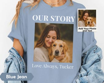 Camiseta personalizada con foto y texto, camiseta personalizada Comfort Colors con imagen, camiseta navideña con foto, camiseta con foto de mascota, camiseta "Captura el momento"