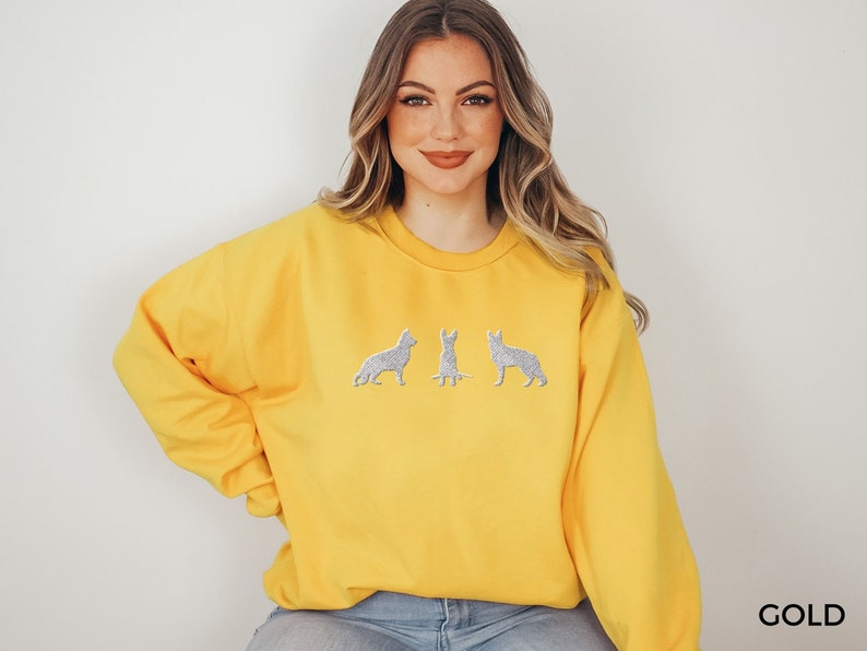 Embroidered German Shepherd Sweatshirt that features 3 embroidered German Shepherds.