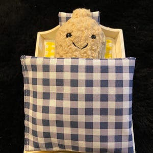 Crib and handmade bedding set for Jellycat
