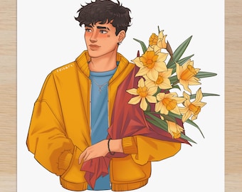 Jean Moreau with Flowers | AFTG | Art Print