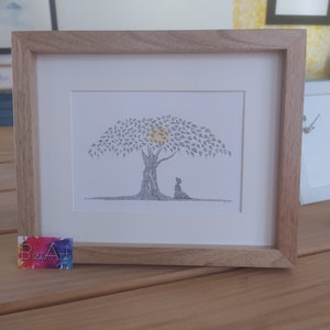 Wordart Buddha | Handwritten words | Wall Art | Framed | Hand Craft | Wall Decor | Home decoration | Size 22 x 27 cm