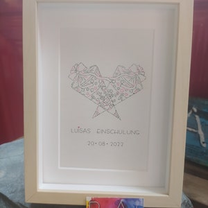 Wordart Schultüte | Sachet de bonbons |  Personnalisé avec son nom |  Encadré |  Premier jour d'école | Cadeau | Mots manuscrits |  Dimensions 17 x 22 cm