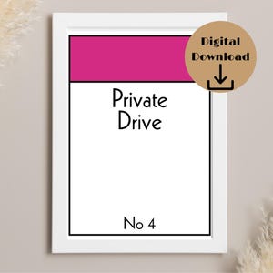 Custom Monopoly Printable, Personalised Street Name Digital Wall Art, Unique Home Decor & Gift Idea for Monopoly Lovers