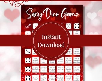 Juego de dados sexy para adultos, juego de dados de San Valentín, juegos para parejas para imprimir, dados sucios, juego de juegos previos, dados traviesos para parejas en San Valentín