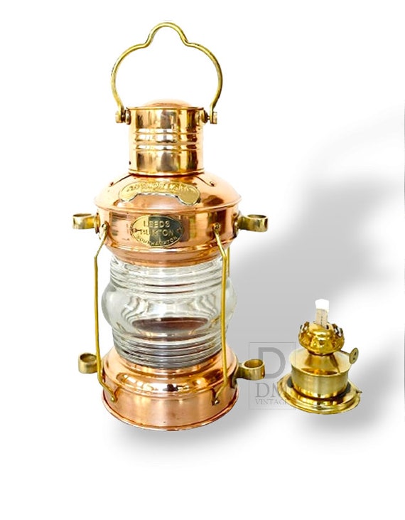 Buy Nautical Vintage Brass & Copper Anchor 15 Oil Lamp Maritime Ship Lantern  Outdoor Christmas Lights Gift Online in India 
