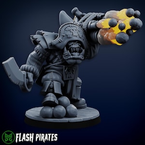 3d Printed Ork Pirate Cannon Warboss #4 by Mekka Miniatures