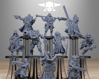 3D Printed GrimCorp Mercenaries by StationForge Miniatures