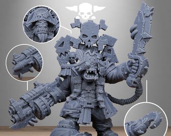 3D Printed Orkaz Pirate Boss by StationForge Miniatures