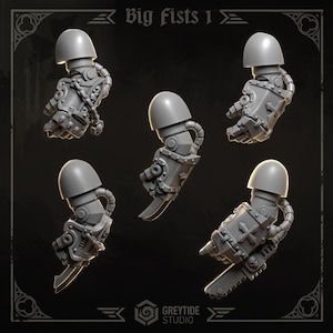 3d Printed Eternal Crusader Big Fists x10 Upgrade Kit by Greytide Studio