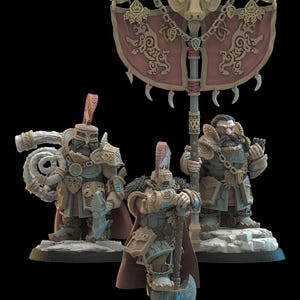 3d Printed Dwarf Magyabor Guard Command Group by Lost Kingdom Miniatures