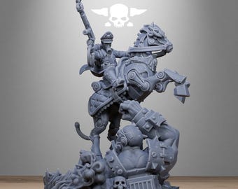 3D Printed GrimGuard Cavalry Captain by StationForge Miniatures