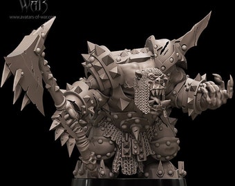 3D printed Black Orc Warlord by Avatars of War