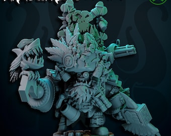 3d Printed Pirate War Boss in Mega Armor by Mekka Miniatures