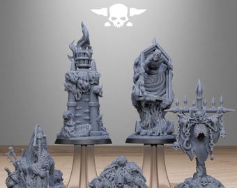 3d Printed Corrupted Guard Objective Markers by Stationforge Miniatures