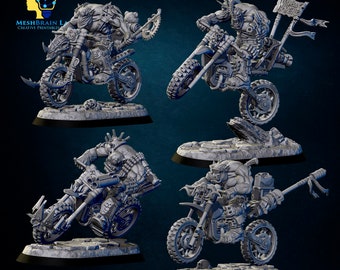 3d Printed Wasteland Biker Orks by Meshbrain Labs