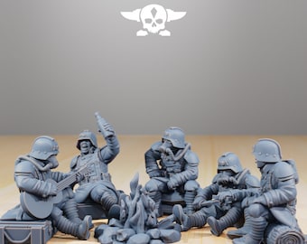 Stationforge Miniaturen Imperial Soldiers Grim Guard – 5 Miniaturen Death Division & Engineer Korps Von Stationforge Tabletop Zubehör Figuren
