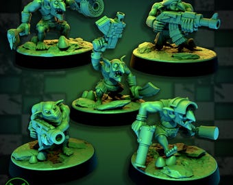 3d Printed Gobbo Crew Modular Set by Mekka Miniatures
