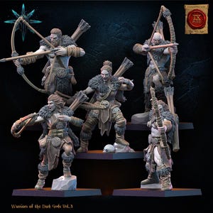 3D Printed Chaos Barbarian Archer Regiment x10 by Lost Kingdom Miniatures