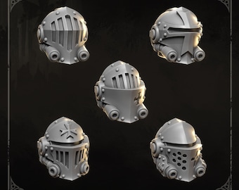 3d Printed Eternal Crusader Heads x10 Upgrade Kit by Greytide Studio