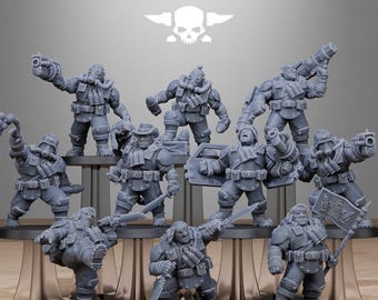 3D Printed GrimGuard Jungle Fighter Mutants x10 by StationForge Miniatures
