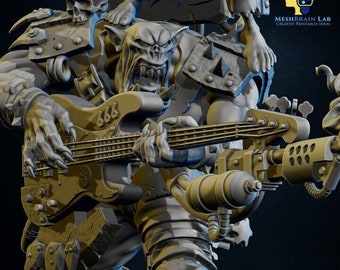 3d Printed Ork Warboss Jarriz "The Beast" by Meshbrain Labs