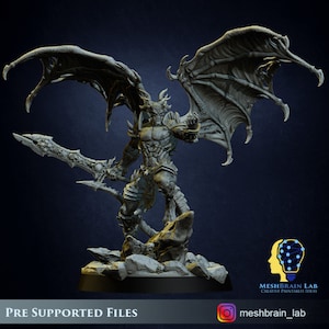 3d Printed Aamon, Daemon Lord of the Abyss by Meshbrain labs