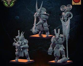 3D Printed Longhorn Herd Command Group by Lost Kingdom Miniatures