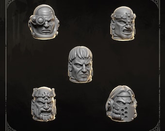 3d Printed Eternal Crusader Heads #2 Upgrade Kit by Greytide Studio