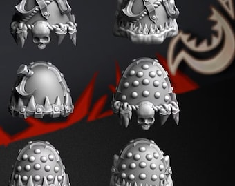 3d Printed Megalodon Shoulderpads x10 by Greytide Studio