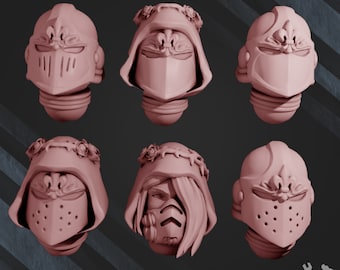 3d Printed War Sisters Bits - "Bloody Rose 2" Helmet Set x12 by DakkaDakka