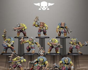 3D Printed Orkaz Wild Squad x10 by StationForge Miniatures