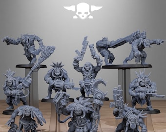 3D Printed Orkaz Tribal Infantry by StationForge Miniatures