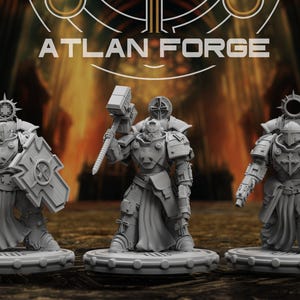 3D Printed Templar Veterans x3 by Atlan Forge Miniatures