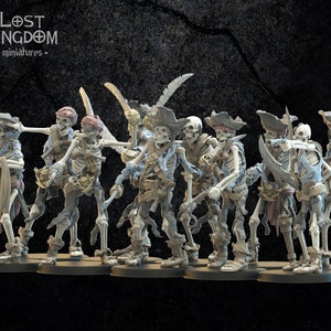 3d Printed Skeletal Buccaneers x10 by Lost Kingdom Miniatures