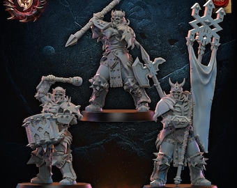 3D Printed Skull Chosen Command Group by Lost Kingdom Miniatures